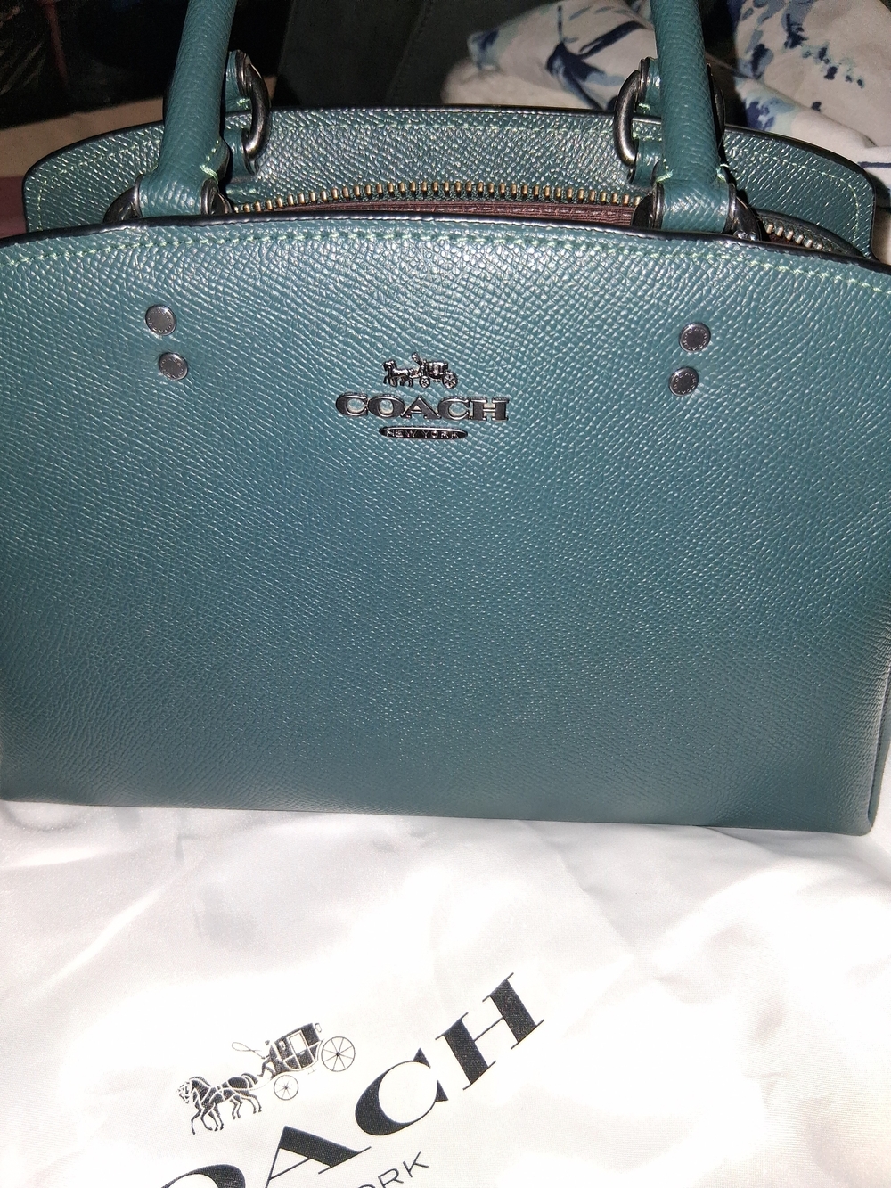 Coach Mini Lillie Carryall- Structured Leather Shoulder Bag - Picture 3 of 8